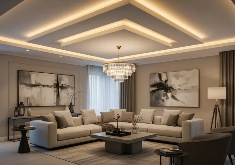24 False Ceiling Living Room Designs for Modern Homes